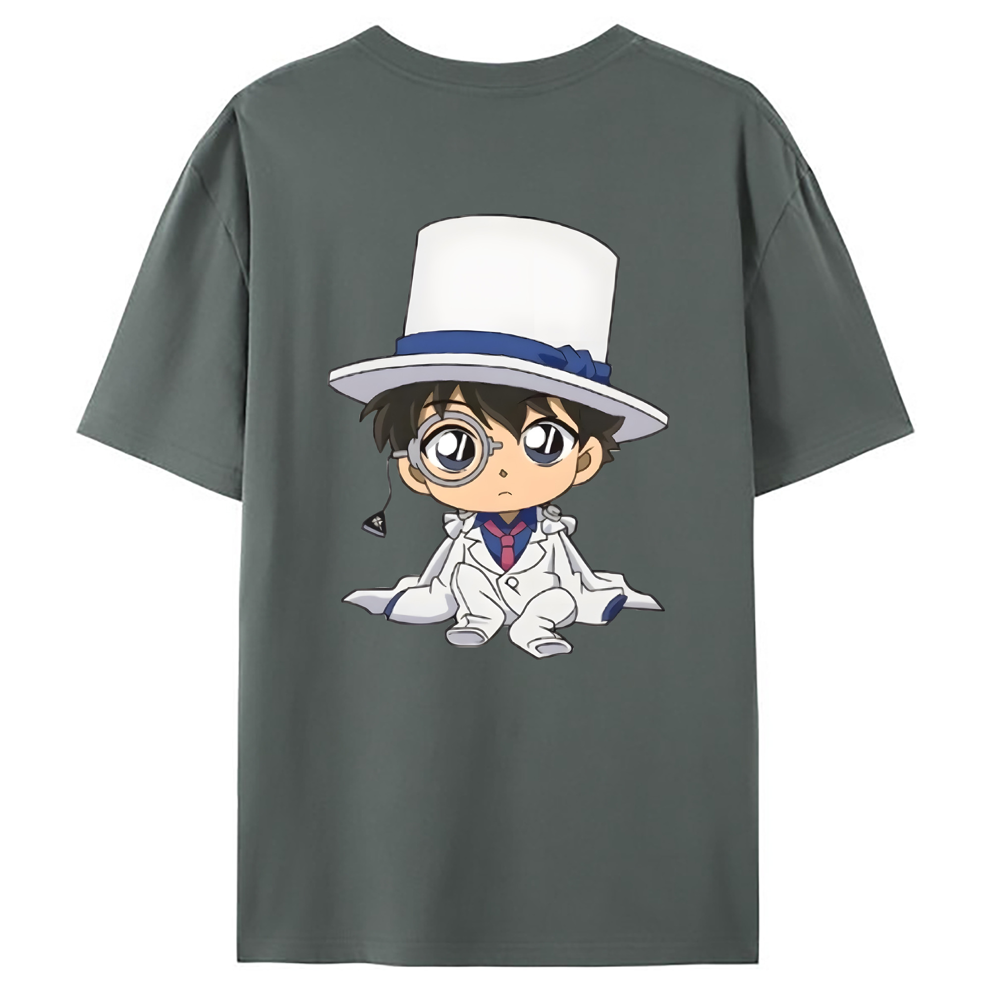 （画像用） 名探偵コナン くろば かいと Detective Conan Kuroba Kaito 綿100％ メンズ半袖Tシャツ（バックプリント） 通気性